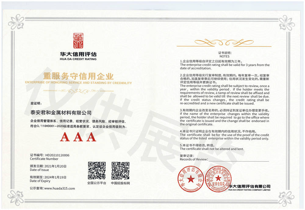 重服務守信用企業